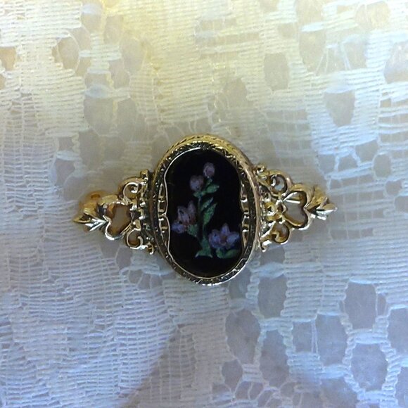 Vintage Floral Gold Tone Brooch Timeless Vtg Pin Jewelry for Tops Dresses Scarfs - Picture 8 of 8